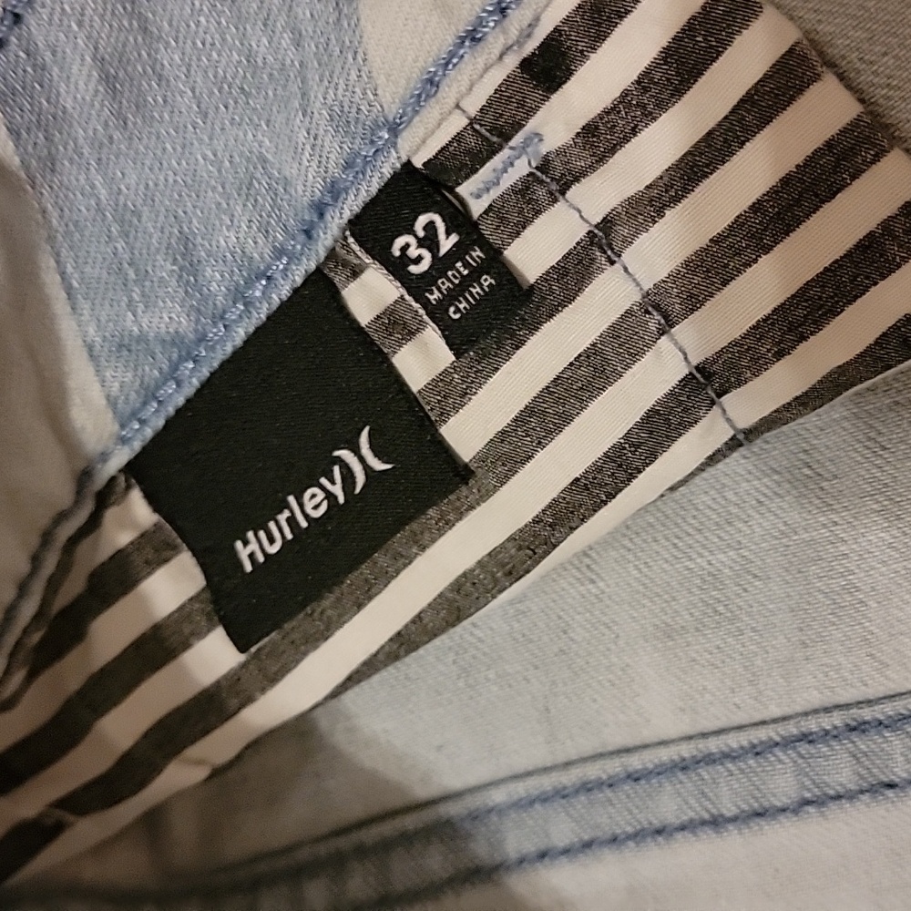 Bundle 2 Pairs Hurley Denim Striped Shorts - Picture 5 of 7